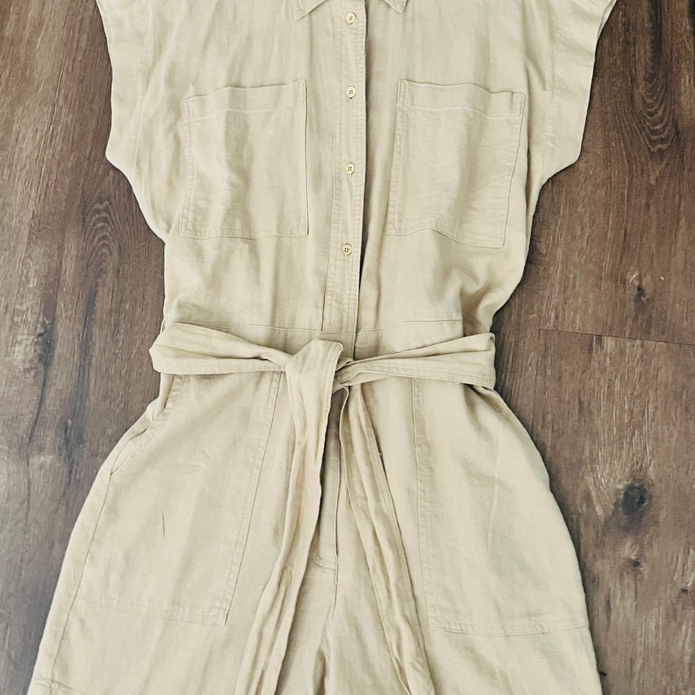 MICHAEL Michael Kors Tan Jumpsuit with Tie Belt